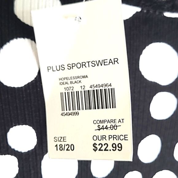 Cato Black & White Polka-dot Top with Black Lace Neckline, Size 18/20 NWT - Picture 8 of 10